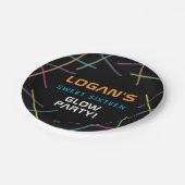 Assiettes En Carton Neon Sweet 16 Anniversaire Glow Party (Angle)