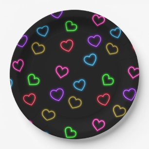 Assiettes En Carton Neon Valentine