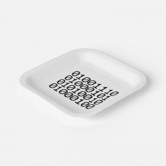 ASSIETTES EN CARTON NERD BINAIRE (Angulaire)