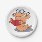 Assiettes En Carton Nerdy Bookworm Lire Un Livre (Devant)