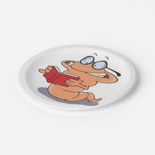 Assiettes En Carton Nerdy Bookworm Lire Un Livre (Angle)
