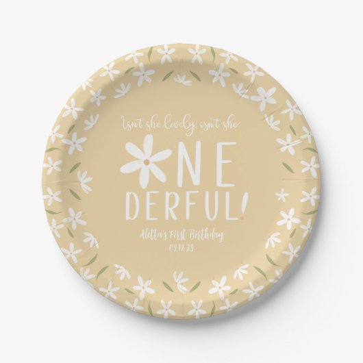Assiettes En Carton N'est-elle pas fabuleuse marguerite première plaqu (Devant)