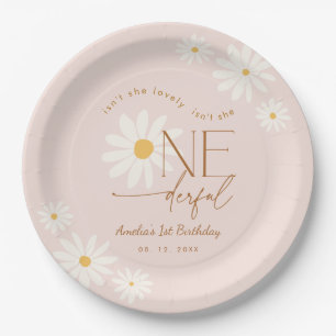Assiettes En Carton N'est-elle pas UNderful Daisy 1er Anniversaire