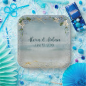 Assiettes En Carton Net nautique mariage avec bulles (Fête)