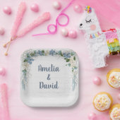 Assiettes En Carton Net Nautique mariage Sur Bois Blanchis (Fête)