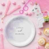 Assiettes En Carton Nettoyage aquarelle | Gâteau Mariage pourpre (Fête)