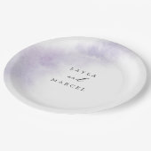 Assiettes En Carton Nettoyage aquarelle | Gâteau Mariage pourpre (Angle)