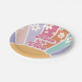 Assiettes En Carton Neuf est Vibe Retro Sunshine Rainbow Daisy (Angle)