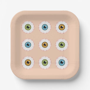 Assiettes En Carton Neuf Yeux d'Halloween Couleurs d'yeux Halloween