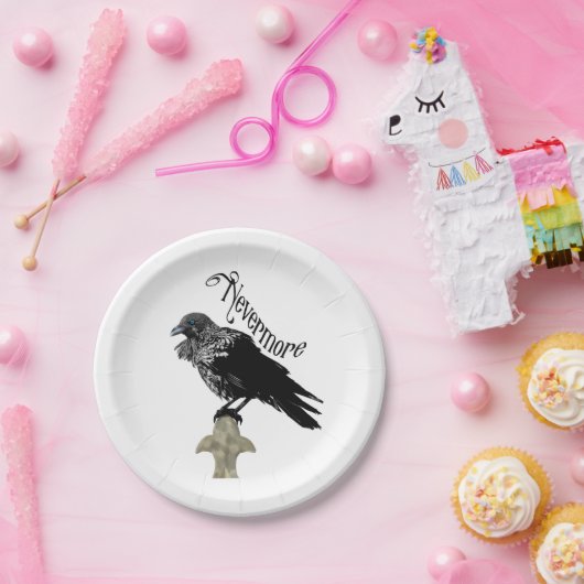 Assiettes En Carton Nevermore Raven (Fête)