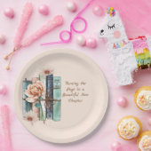 Assiettes En Carton New Chapter Begins Book Stack Floral (Fête)