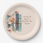 Assiettes En Carton New Chapter Begins Book Stack Floral (Devant)