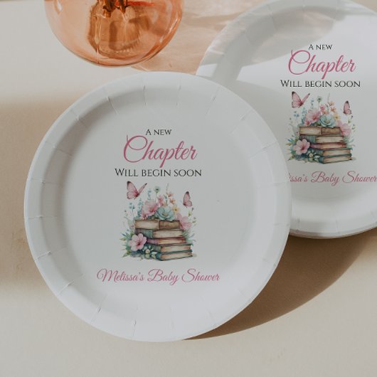 Assiettes En Carton New Chapter Pink Girl Storybook Book Baby Shower