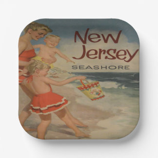 Assiettes En Carton new jersey shore vacances touristiques vintages