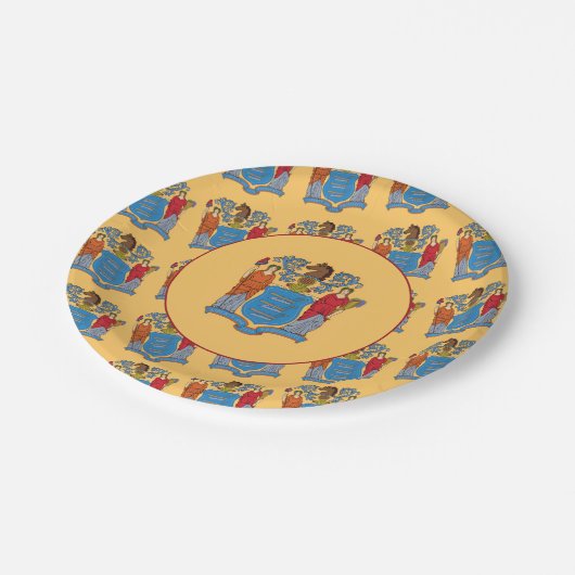 Assiettes En Carton New Jerseyan Flag, Flag of New Jersey (Angle)