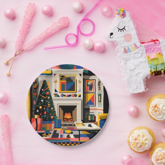 Assiettes En Carton New Wave 1980s Pop Art Christmas (Fête)