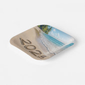 Assiettes En Carton New Year 2026 Text On a Tropical Beach (Angulaire)