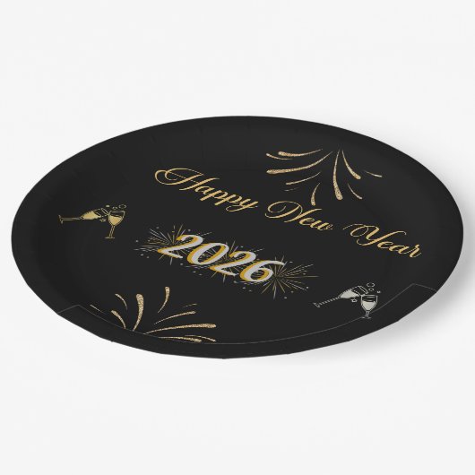 Assiettes En Carton New Year Sparkle Paper Plate (Angle)