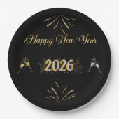 Assiettes En Carton New Year Sparkle Paper Plate (Devant)