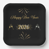 Assiettes En Carton New Year Sparkle Paper Plate (Recto)