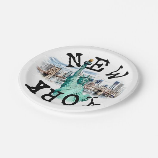 Assiettes En Carton New York (Angle)