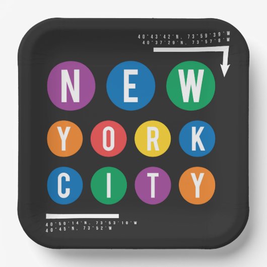 Assiettes En Carton New York (Recto)