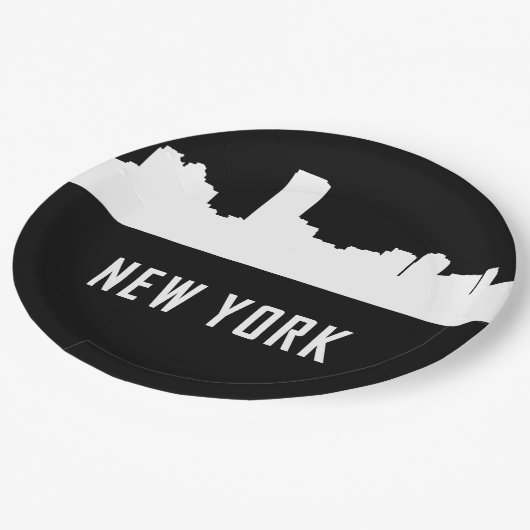 Assiettes En Carton New York (Angle)