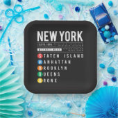 Assiettes En Carton New York 5 Boroughs (Fête)