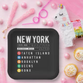 Assiettes En Carton New York 5 Boroughs (Fête)