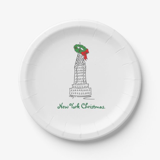 Assiettes En Carton New York City Christmas NYC Holiday Skyscraper (Devant)