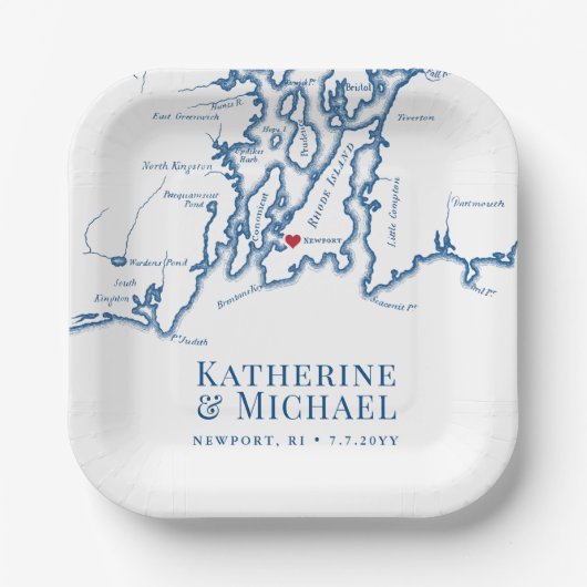 Assiettes En Carton Newport RI Mariage Engagement Party (Recto)