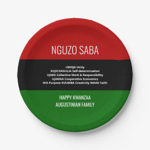 Assiettes En Carton NGUZO SABA 7 Principes Happy Kwanzaa