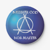 Assiettes En Carton Ni Dieu, Ni Maître Symbole d'anarchie (Devant)