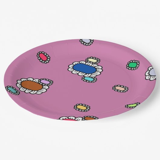 Assiettes En Carton nice flowers (Angle)