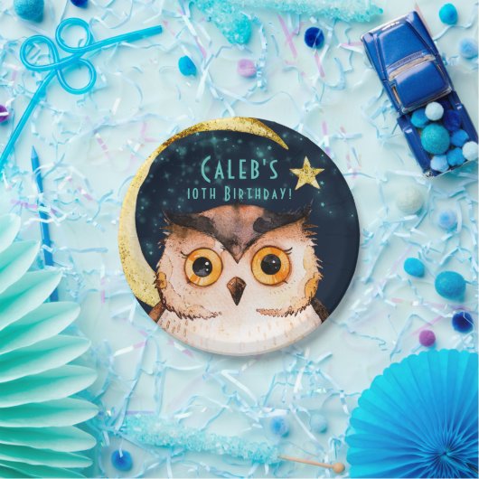 Assiettes En Carton Night Owen mignon Sleepover Stwood Anniversaire (Fête)
