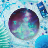 Assiettes En Carton Night Sky néon lumières Plaque en papier (Fête)