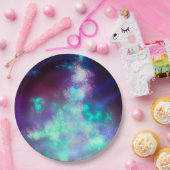 Assiettes En Carton Night Sky néon lumières Plaque en papier (Fête)