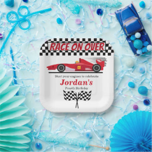 Assiettes En Carton N'importe quel âge Anniversaire Red Formule Course