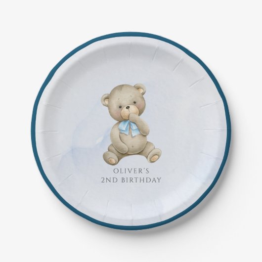 Assiettes En Carton N'importe quel âge l'ours en peluche garçon annive (Devant)