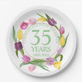 Assiettes En Carton N'importe quel Mariage d'aquarelle Tulipes Anniver (Devant)