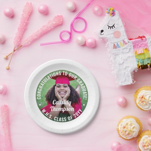 Assiettes En Carton N'Importe Quel Texte Photo Moderne Simple Élégant  (Fête)