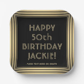 Assiettes En Carton N'IMPORTE QUELLE Fête d'Anniversaire Élégante Clas (Recto)