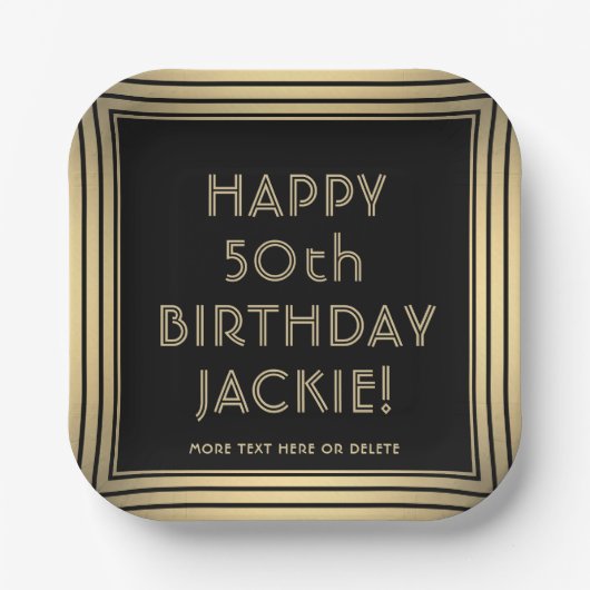 Assiettes En Carton N'IMPORTE QUELLE Fête d'Anniversaire Élégante Clas (Recto)