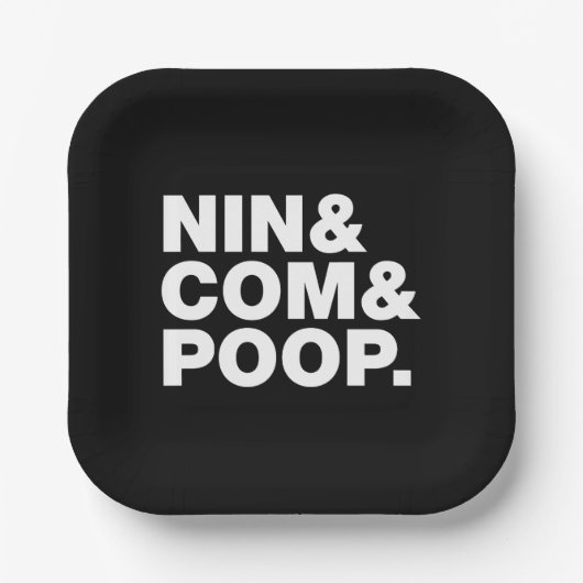 ASSIETTES EN CARTON NIN & COM & POOP. (Recto)