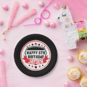 Assiettes En Carton Ninja Guerrier Anniversaire Noir et Rouge (Fête)