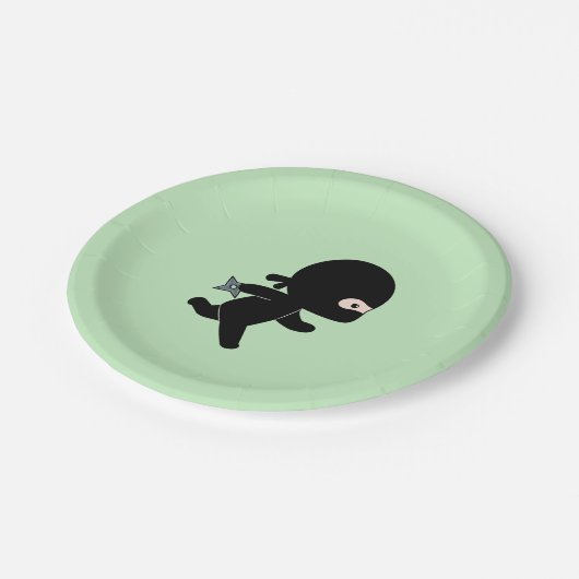 Assiettes En Carton Ninja minuscule en vert (Angle)