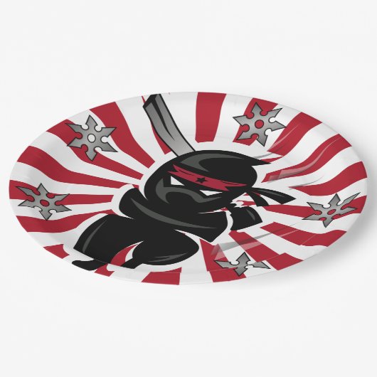 Assiettes En Carton Ninja Samurai Guerrier Plaques de papier jetables (Angle)