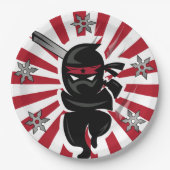 Assiettes En Carton Ninja Samurai Guerrier Plaques de papier jetables (Devant)