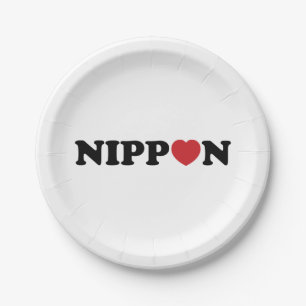 Assiettes En Carton Nippon Love Heart