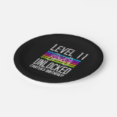 Assiettes En Carton Niveau 11 Déverrouillé 11e anniversaire Papier per (Angle)